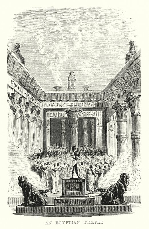 Ett egyptiskt tempel (gravyr) av European School