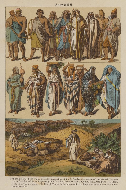 Araber (färg litho) av European School