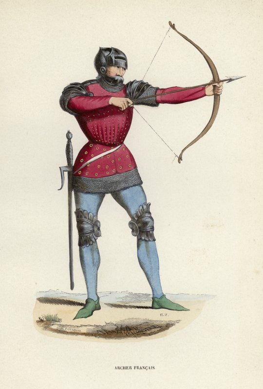 Archer Francais (färgad gravyr) av European School