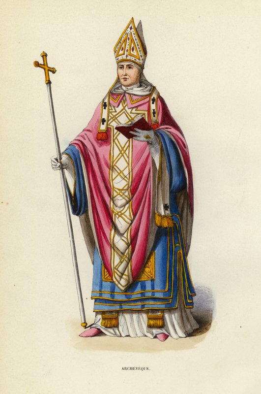 Archeveque (färgad gravyr) av European School