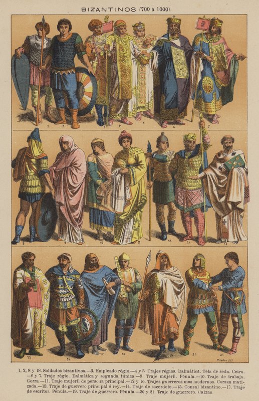 Bysantinska, 700 till 1000 (färg litho) av European School