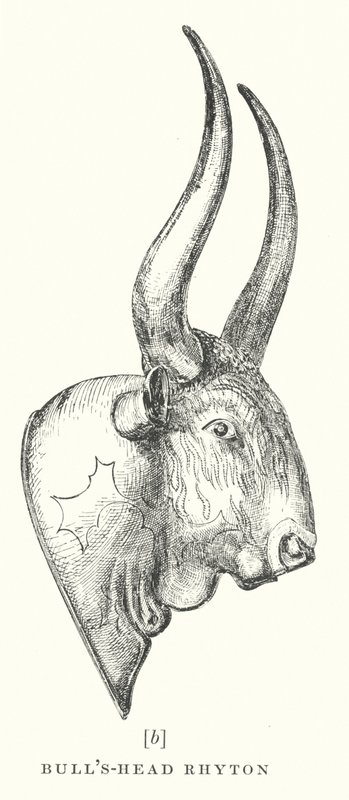 Tjurhuvudet Rhyton (litografi) av European School
