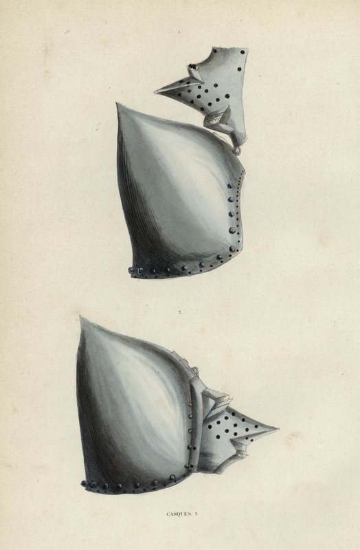 Casques (färgad gravyr) av European School