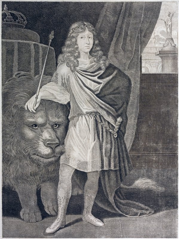 Karl XI, Sveriges kung (gravyr) av European School