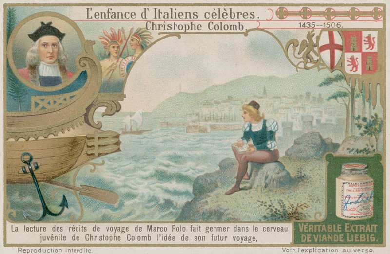 Christopher Columbus läser om Marco Polos resor av European School