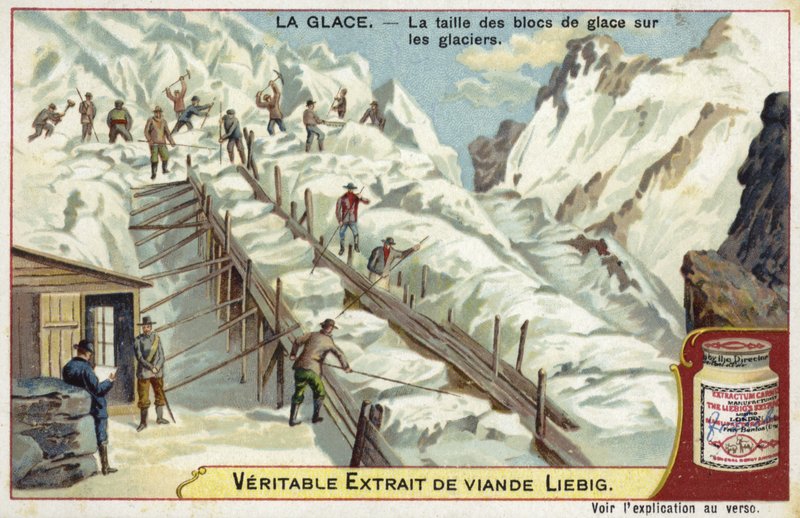 Skär isblock på en glaciär av European School