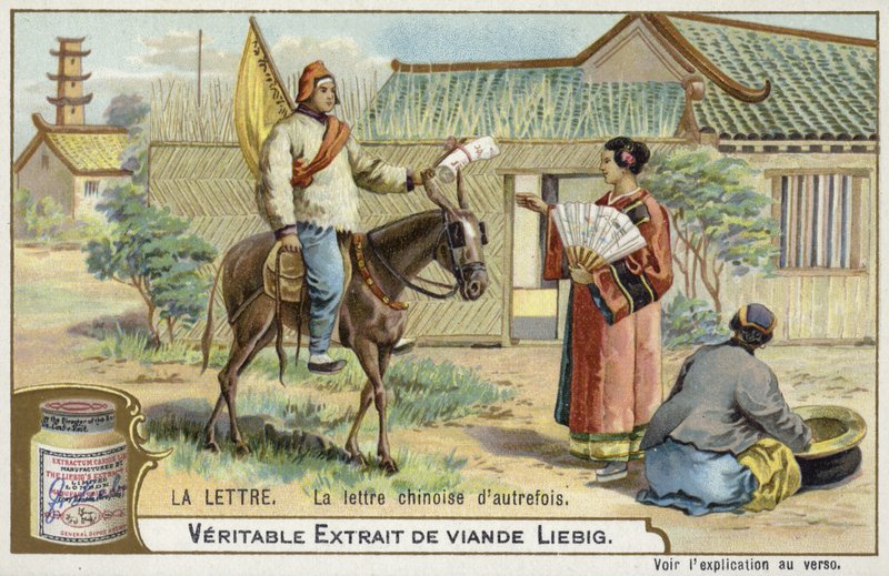 Levererar ett brev i gamla tider, Kina av European School
