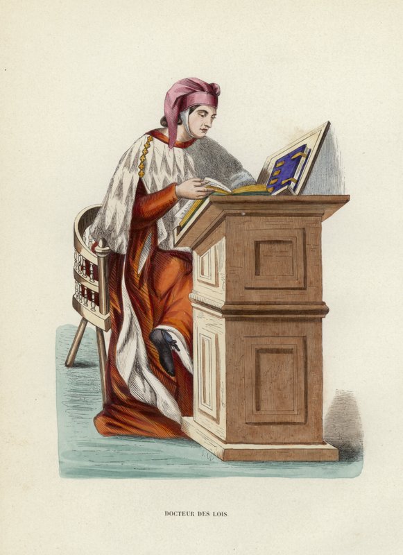 Doctor of Laws (färgad gravyr) av European School