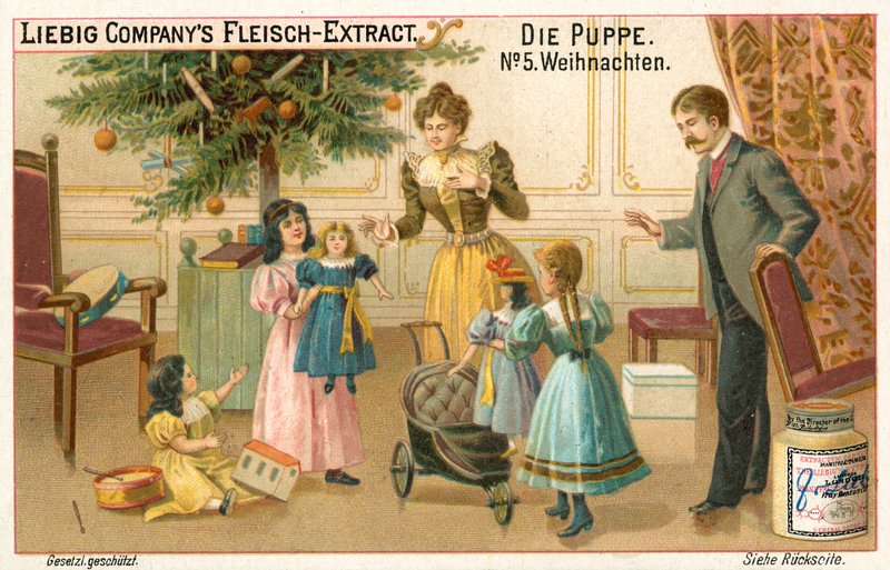 Dockor på julen (chromolitho) av European School