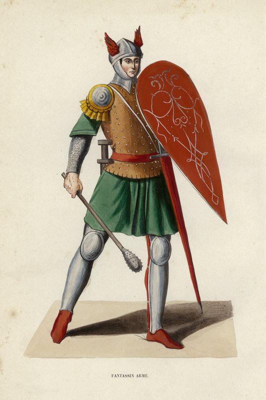 Infantryman Weapon (färgad gravyr) av European School