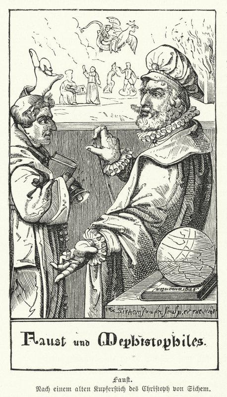 Faust och Mephistopheles (gravyr) av European School