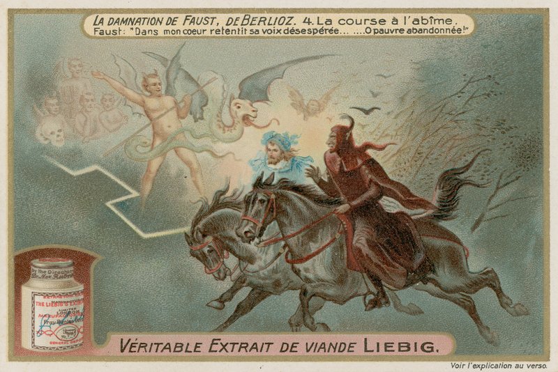 Faust och Mephistopheles rider förbi demoner av European School