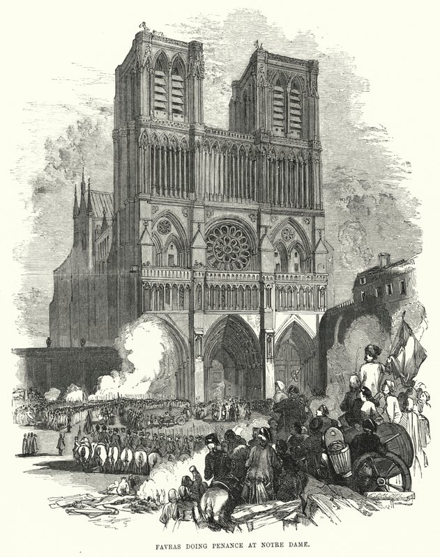 Favras gör bot vid Notre Dame (gravyr) av European School