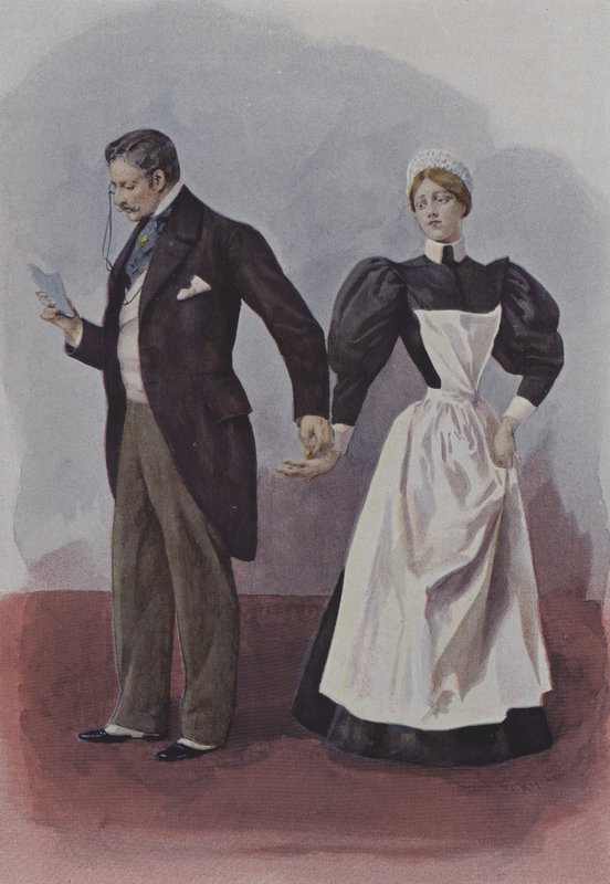 Felix och kammarjungfrun (färg litho) av European School