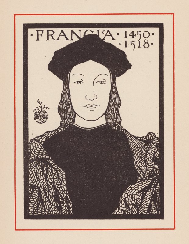 Francesco Francia, italiensk konstnär (litografi) av European School
