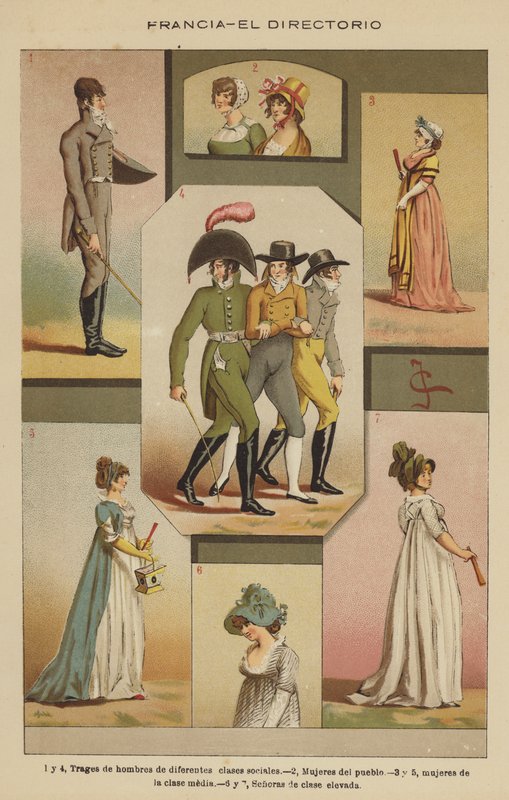 Frankrike, The Directory (färg litho) av European School