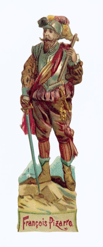 Francisco Pizarro (chromolitho) av European School