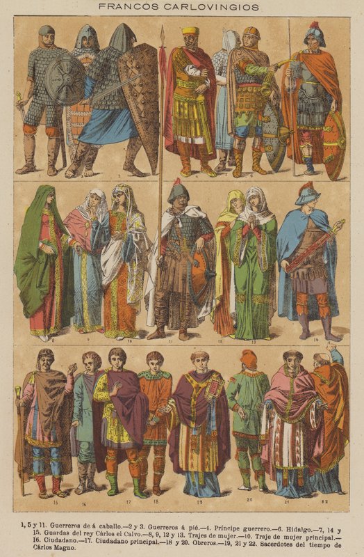 Francos Carlovingios (färg litho) av European School