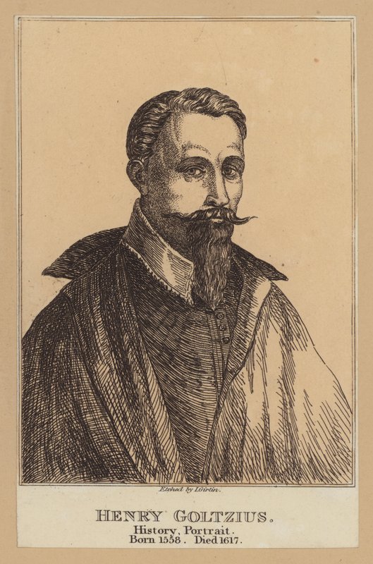 Hendrik Goltzius, holländsk konstnär (etsning) av European School