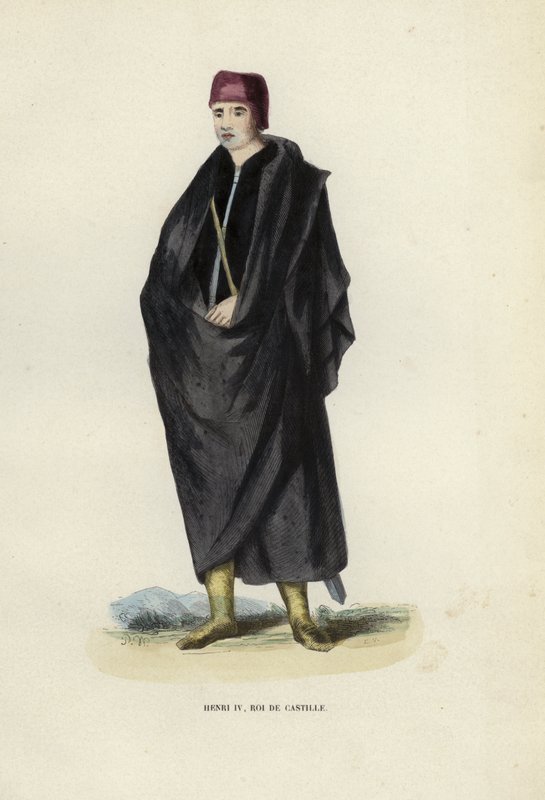 Henri IV, Roi De Castille (färgad gravyr) av European School