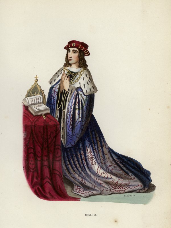 Henri VI (färgad gravyr) av European School