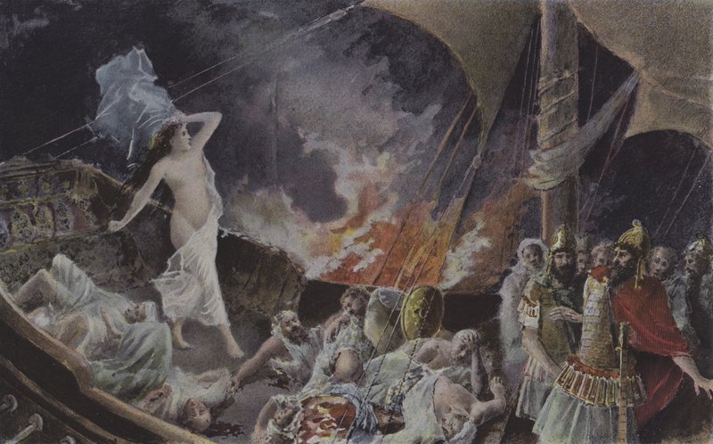 Irene (färg litho) av European School