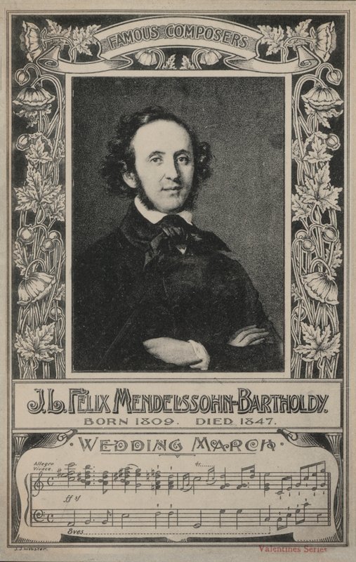 J L Felix Mendelssohn-Bartholdy, Porträtt (litografi) av European School