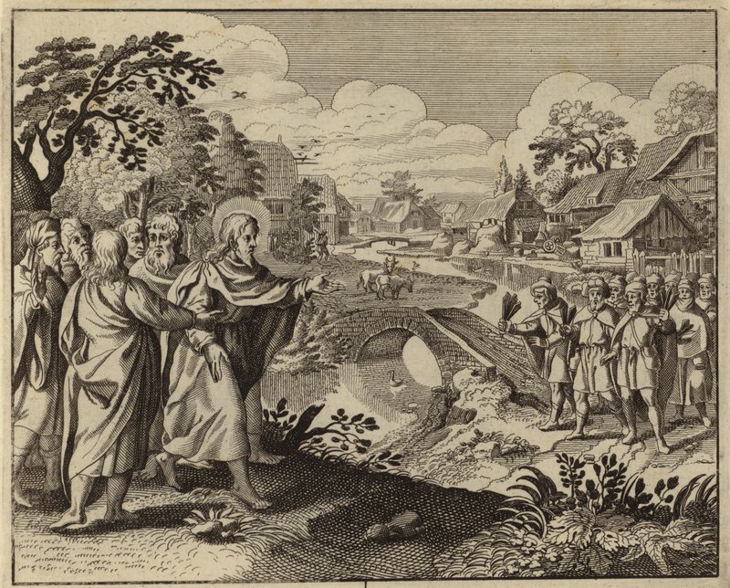 Jesus Kristus botar tio spetälska (gravyr) av European School