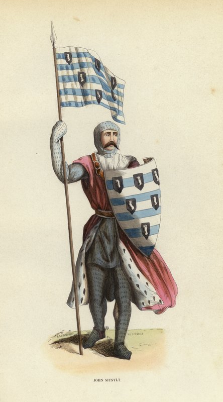 John Sitsylt (färgad gravyr) av European School