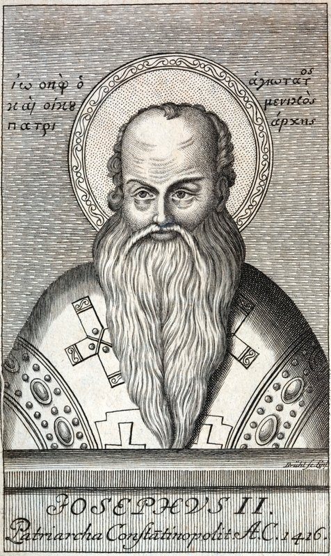 Josef II, patriark av Konstantinopel (gravyr) av European School
