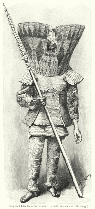 Kingsmill Islander i full rustning (gravyr) av European School