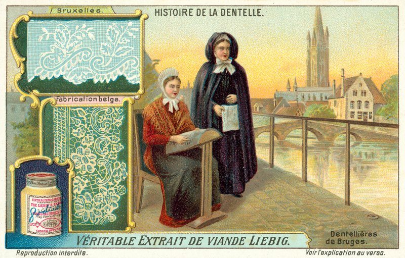 Spetsmakare från Brygge (chromolitho) av European School