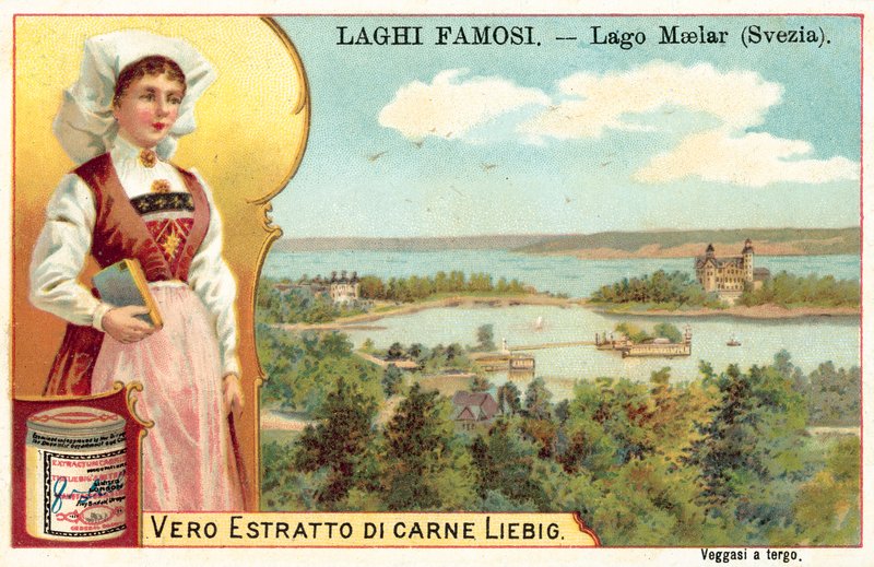 Mälarsjön, Sverige (chromolitho) av European School