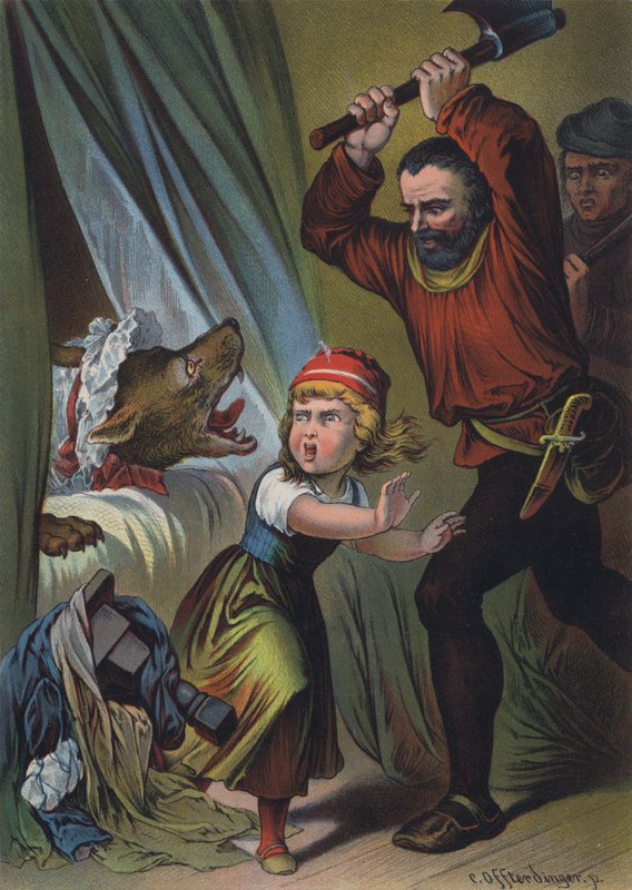 Rödluvan (färg litho) av European School