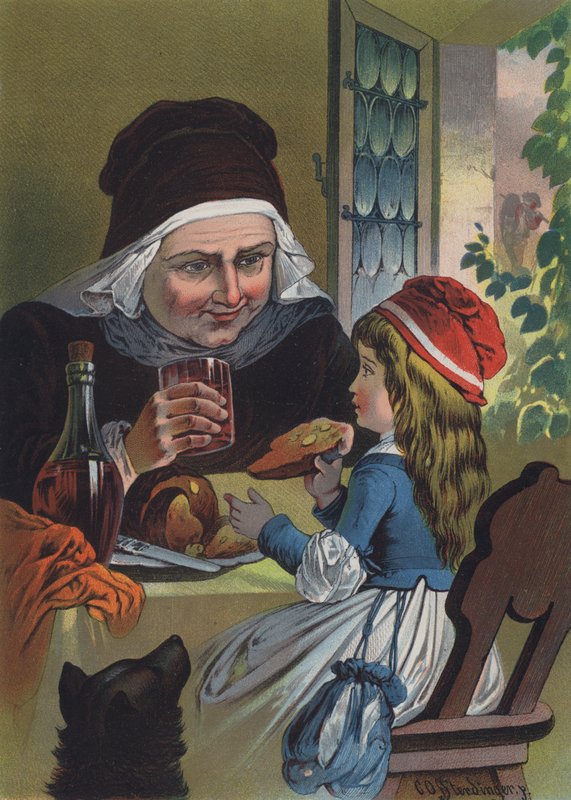 Rödluvan (färg litho) av European School