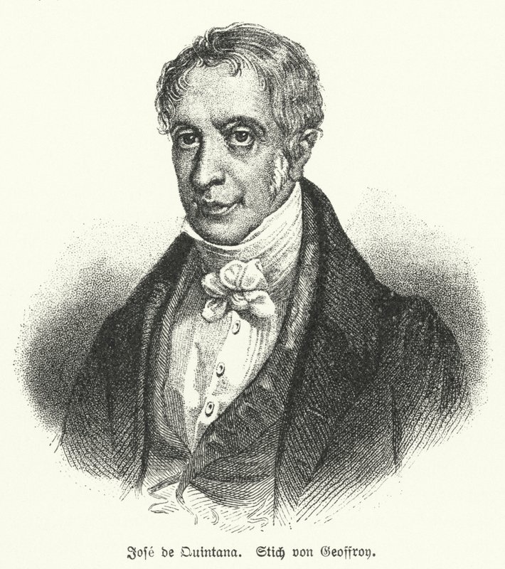 Manuel Jose Quintana, spansk poet (litho) av European School