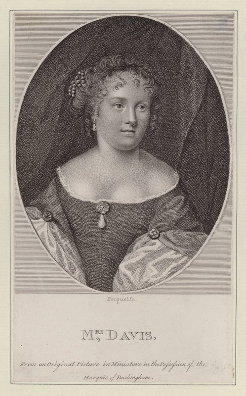 Mary Davis, engelsk skådespelerska (gravyr) av European School