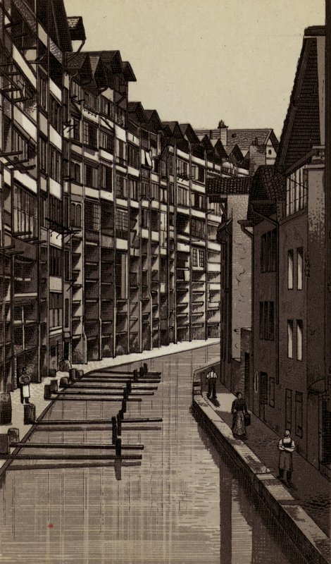 Metz: Gerber-Strasse (litho) av European School