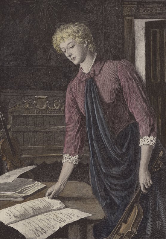 Musik (färgad gravyr) av European School