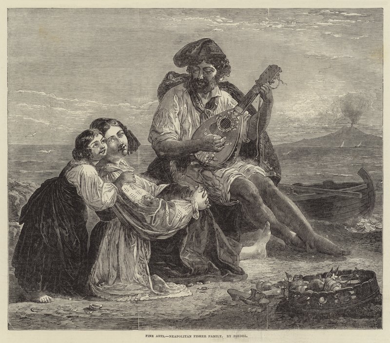 Napolitanska Fisher Family (gravyr) av European School