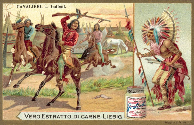Nordamerikanska indianer (chromolitho) av European School