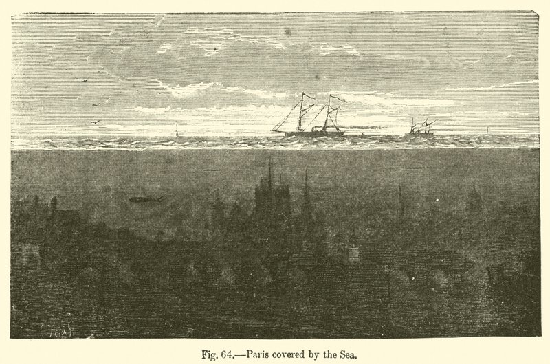 Paris täckt av havet (gravyr) av European School