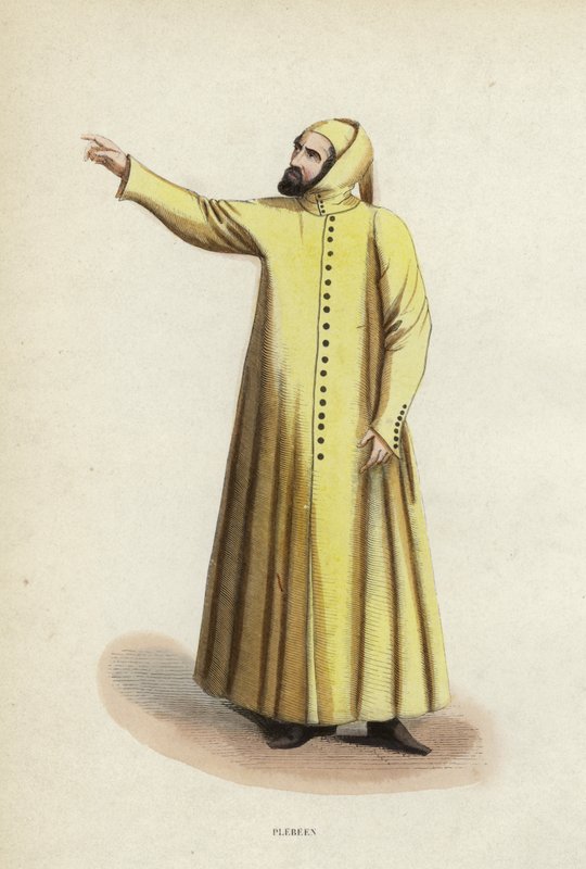 Plebeen (färgad gravyr) av European School