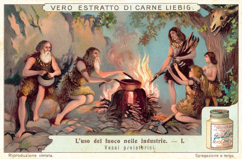 Förhistoriska krukmakare (chromolitho) av European School