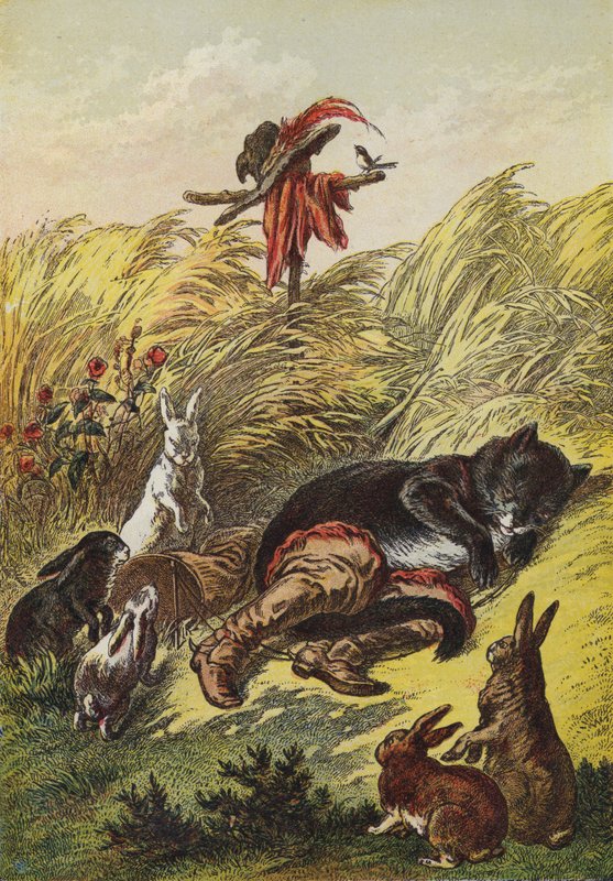 Puss In Boots (färg litho) av European School