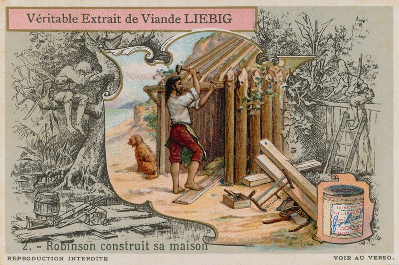 Robinson Crusoe bygger sin hydda av European School
