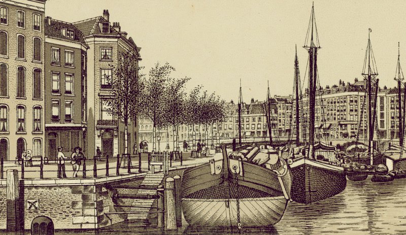 Rotterdam: Geldersche Kade (litografi) av European School