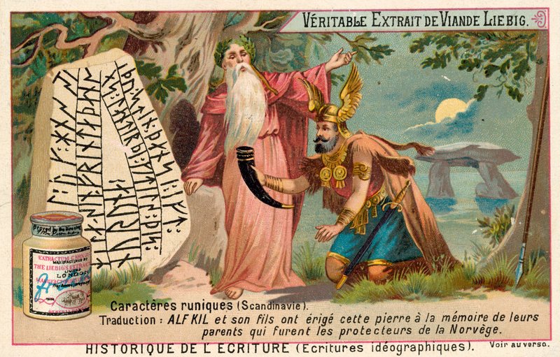 Skandinaviska runor (chromolitho) av European School