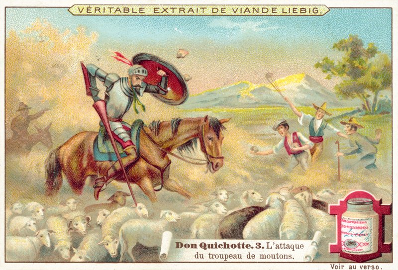 Scen från Don Quijote (chromolitho) av European School