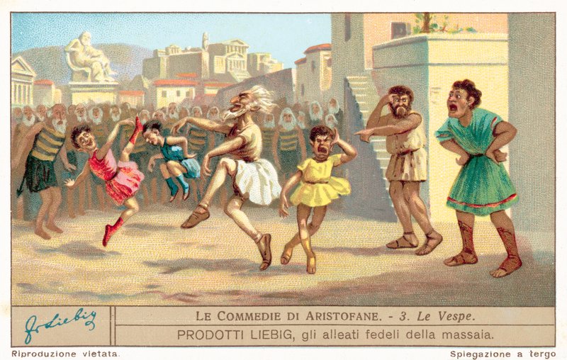 Scen från The Wasps (chromolitho) av European School